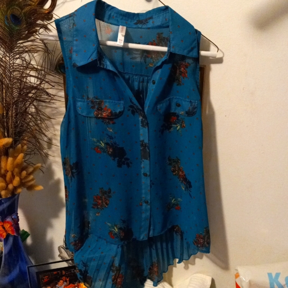 Sheer blouse, high low. super adorable